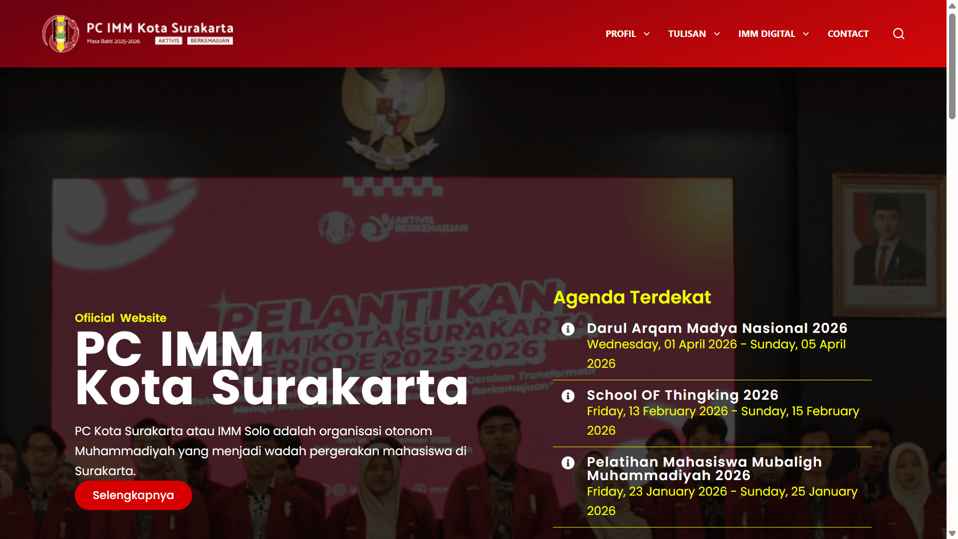 Screenshot Website PC IMM Kota Surakarta