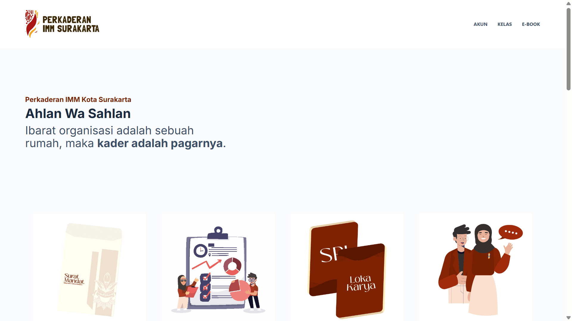 Screenshot Website Perkaderan PC IMM Kota Surakarta